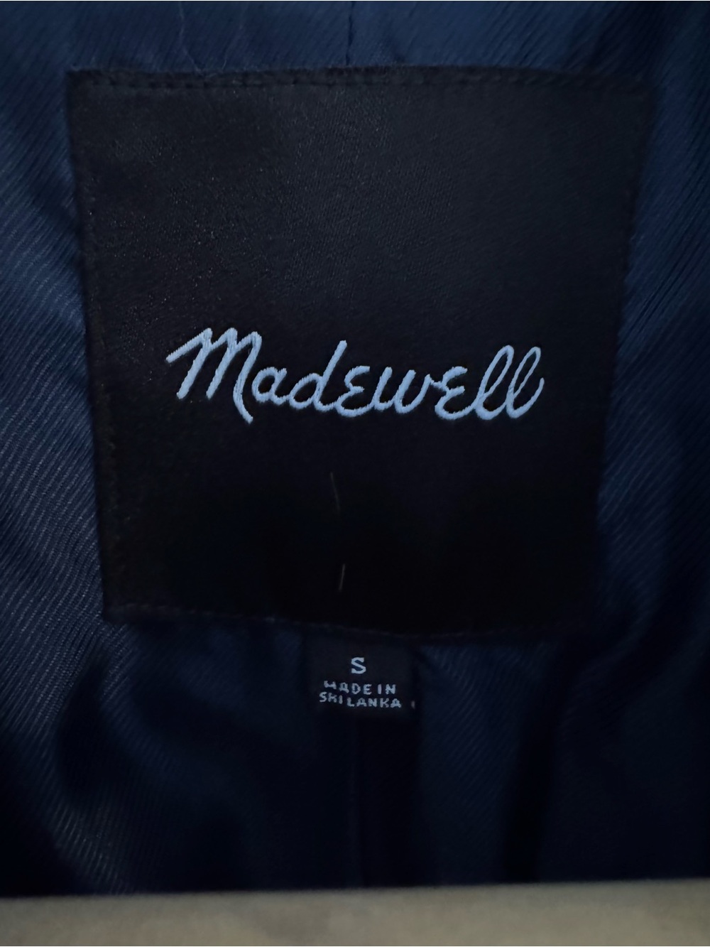Madewell Navy Wool-Blend Single-Breasted Trench Coat - Picture 2 of 6